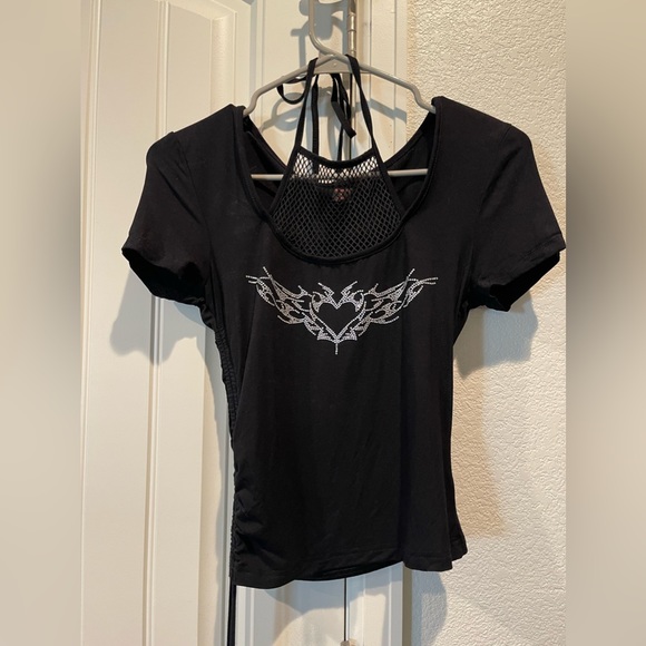 Romwe Punk Fishnet Crop Tee - Picture 3 of 13